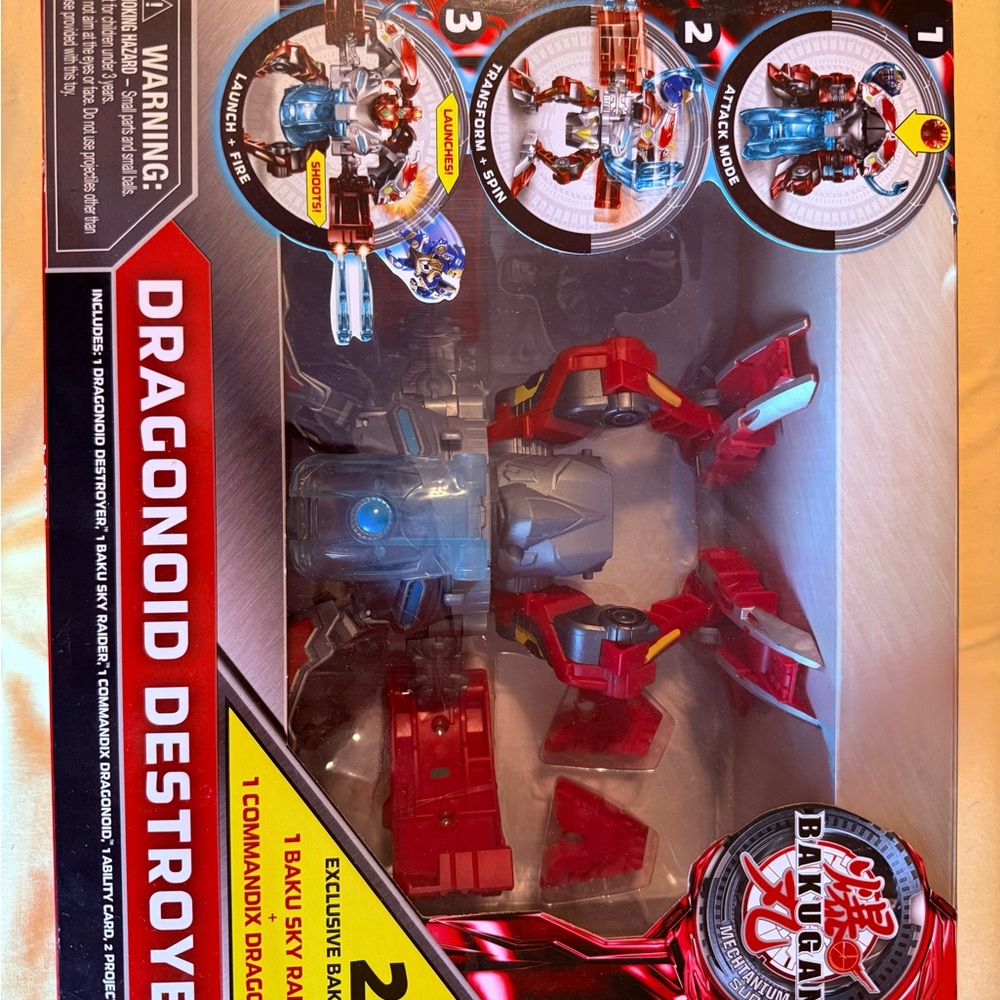 Bakugan Dragonoid Destroyer Playset - Red and Silver